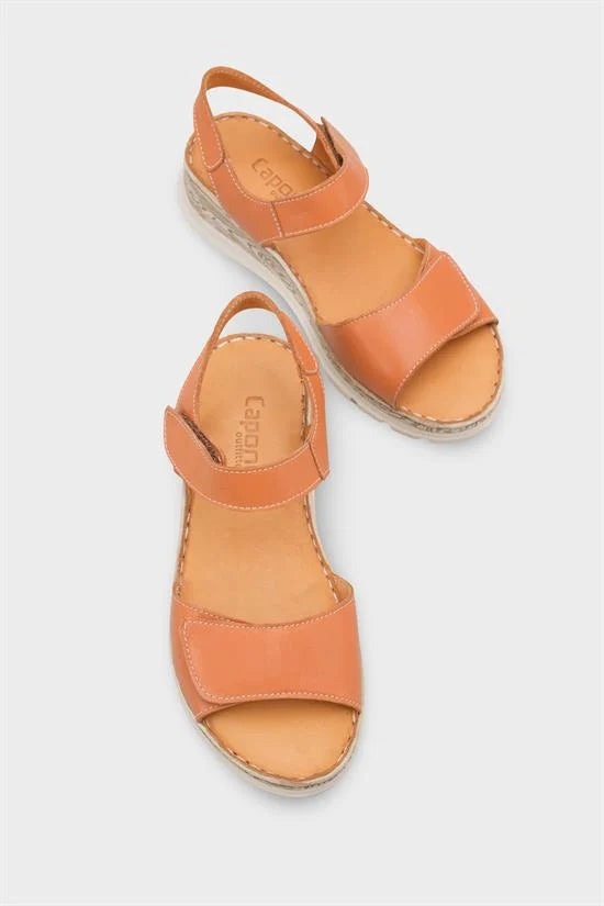 Capone Corrinne Genuine Leather Soft Comfort Women Black Sandal