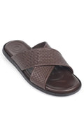 Capone Cross Strap Woven Pattern Men Sandal