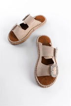Capone Britney Crystal Embellished Women Sued Mink Espadrille Slippers