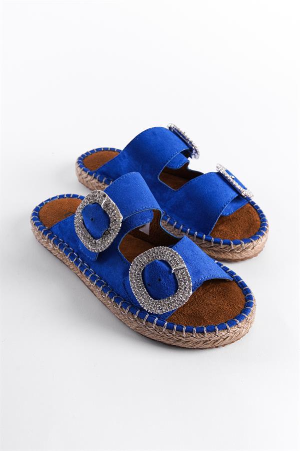 Capone Britney Crystal Embellished Women Sued Mink Espadrille Slippers
