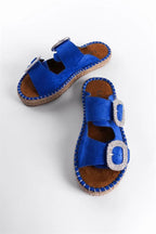 Capone Britney Crystal Embellished Women Sued Mink Espadrille Slippers