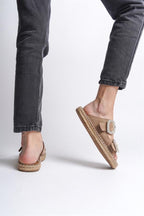 Capone Britney Crystal Embellished Women Sued Mink Espadrille Slippers
