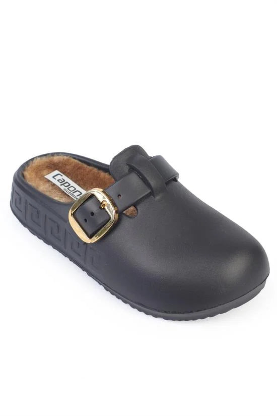 Capone Daisy Women Black Furry Sandal