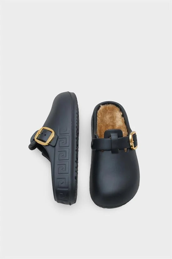 Capone Daisy Women Black Furry Sandal