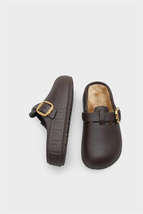 Capone Daisy Women Black Furry Sandal
