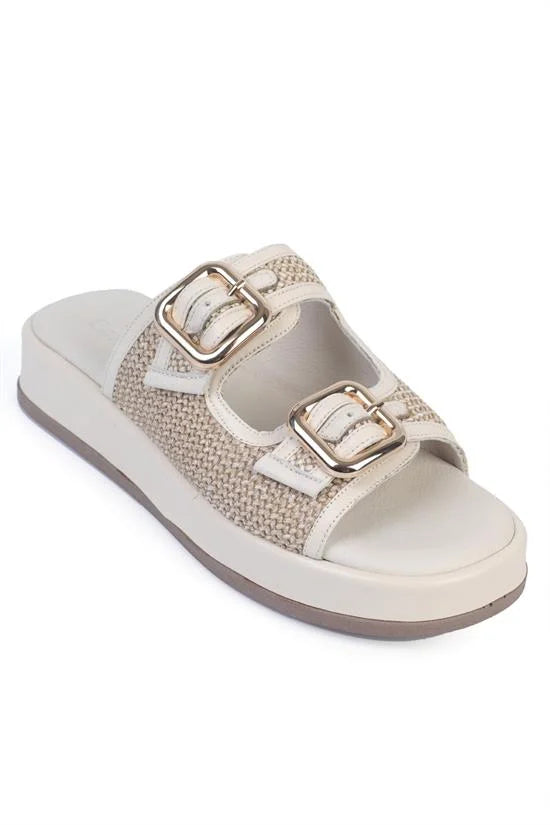 Capone Dana Women Raffia Braid Beige Sandal