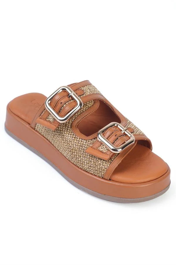 Capone Dana Women Raffia Braid Beige Sandal
