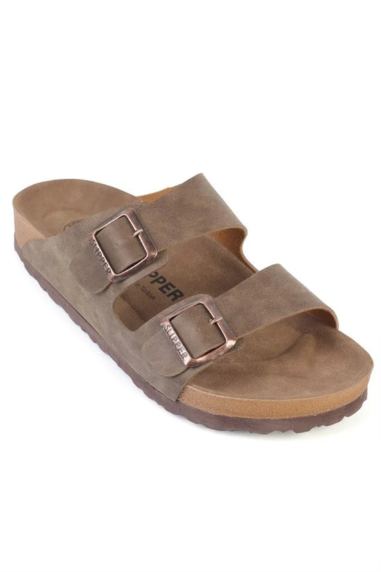 Capone Double Band Buckle Women Beige Sandal
