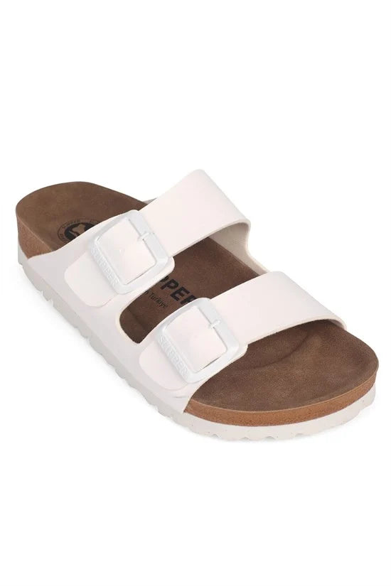 Capone Double Band Buckle Women Beige Sandal