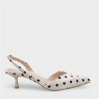Capone Esmerelda Pointed Toe Slingback Mid Heel Women White Shoe