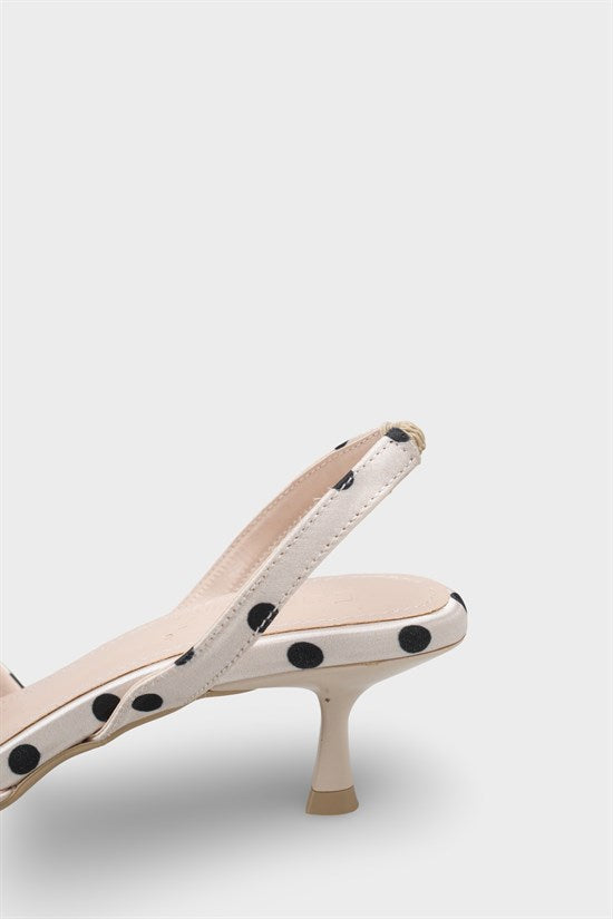 Capone Esmerelda Pointed Toe Slingback Mid Heel Women White Shoe