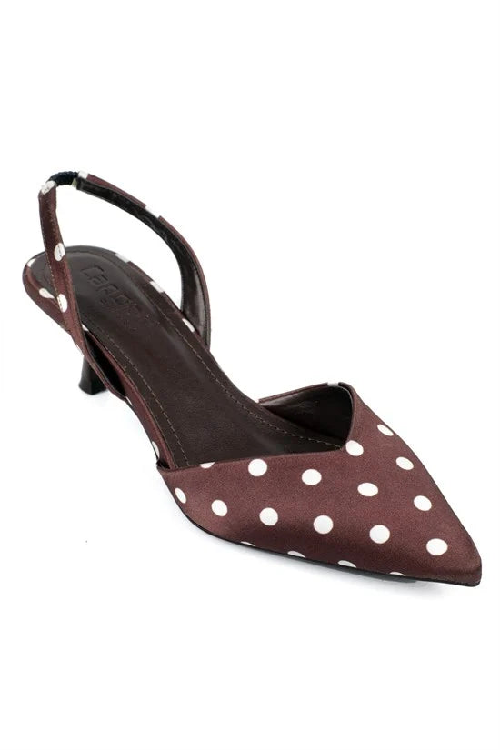 Capone Esmerelda Pointed Toe Slingback Mid Heel Women White Shoe