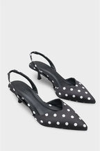 Capone Esmerelda Pointed Toe Slingback Mid Heel Women White Shoe