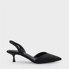 Capone Esmerelda Pointed Toe Slingback Mid Heel Women White Shoe