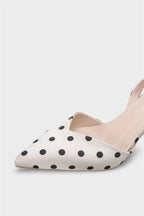 Capone Esmerelda Pointed Toe Slingback Mid Heel Women White Shoe