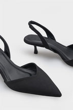 Capone Esmerelda Pointed Toe Slingback Mid Heel Women White Shoe