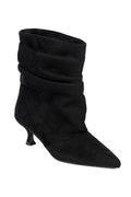 Capone Evelyn Pointed Toe Suede Look Women Sued Black Ankle Boot