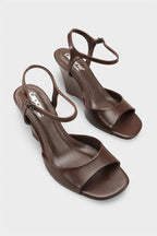 Capone Fanni Genuine Leather Lined Wedge Heel Ankle Strap Women Beige Shoe