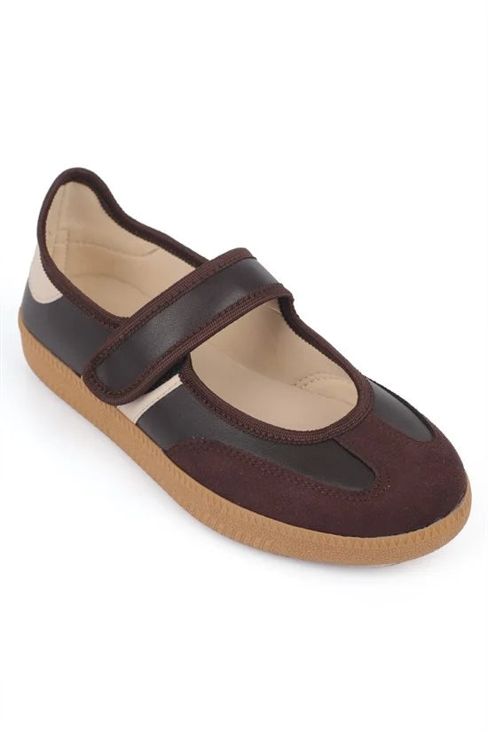 Capone Fianna Adjustable Strap Women Red White Ballet Flat