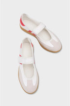 Capone Fianna Adjustable Strap Women Red White Ballet Flat