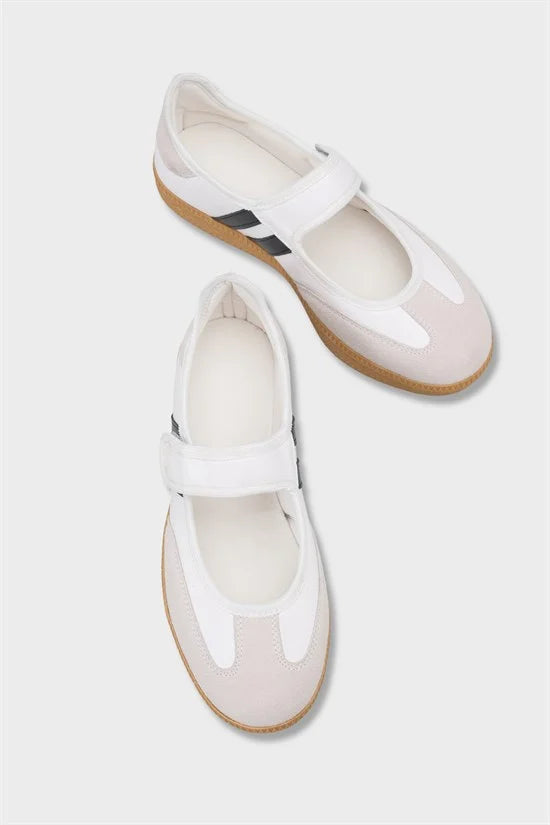 Capone Fianna Adjustable Strap Women Red White Ballet Flat