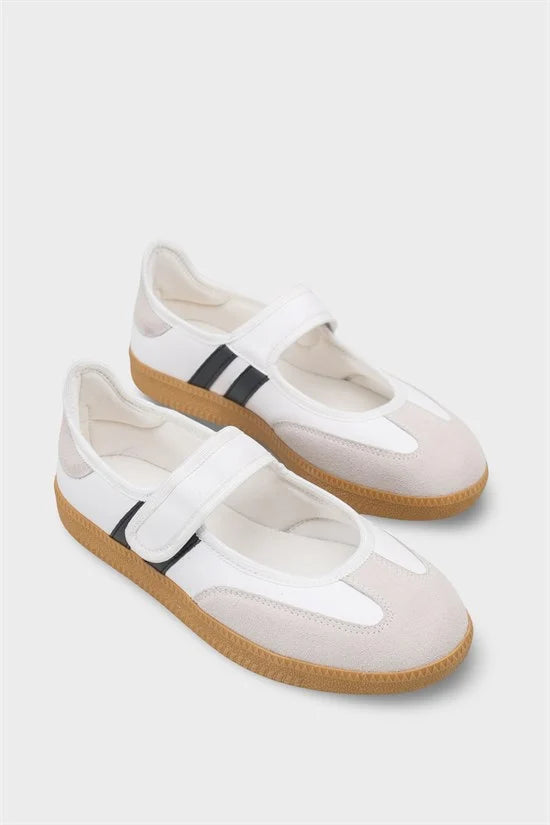 Capone Fianna Adjustable Strap Women Red White Ballet Flat