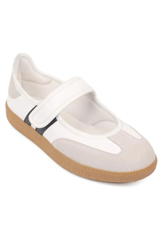 Capone Fianna Adjustable Strap Women Red White Ballet Flat