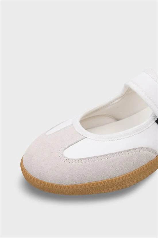 Capone Fianna Adjustable Strap Women Red White Ballet Flat