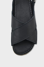 Capone Florina Genuine Leather Soft Comfort Women Black Sandal