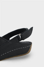 Capone Florina Genuine Leather Soft Comfort Women Black Sandal