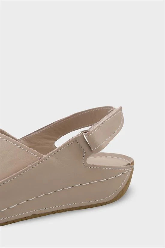 Capone Florina Genuine Leather Soft Comfort Women Black Sandal