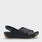 Capone Florina Genuine Leather Soft Comfort Women Black Sandal