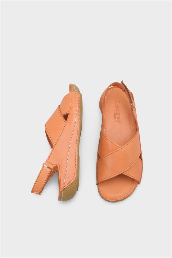 Capone Florina Genuine Leather Soft Comfort Women Black Sandal