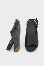 Capone Florina Genuine Leather Soft Comfort Women Black Sandal