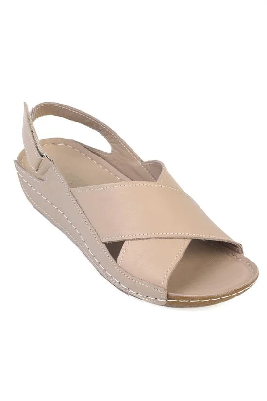 Capone Florina Genuine Leather Soft Comfort Women Black Sandal