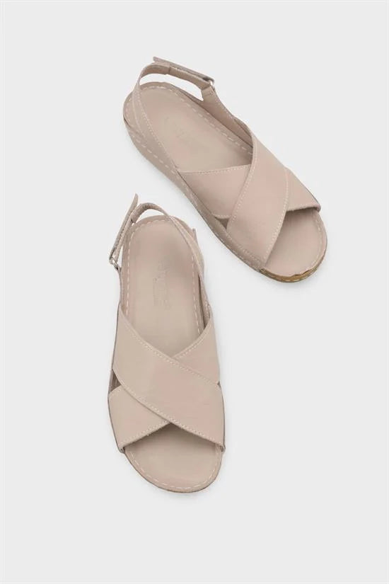 Capone Florina Genuine Leather Soft Comfort Women Black Sandal