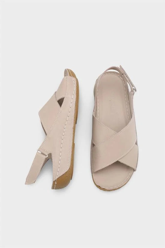 Capone Florina Genuine Leather Soft Comfort Women Black Sandal