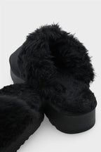 Capone Furry Closed Toe Women Sued Beige Slippers