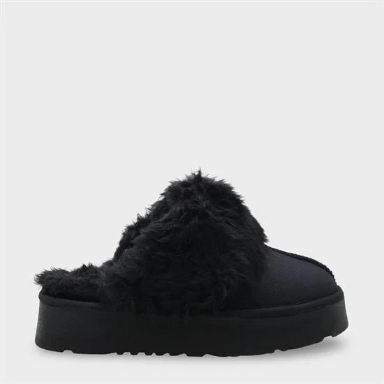 Capone Furry Closed Toe Women Sued Beige Slippers