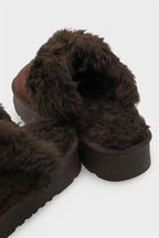 Capone Furry Closed Toe Women Sued Beige Slippers