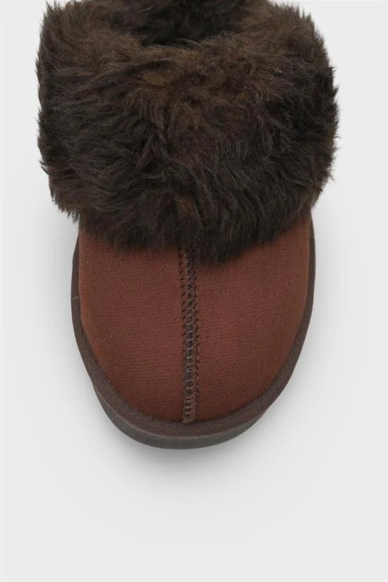 Capone Furry Closed Toe Women Sued Beige Slippers