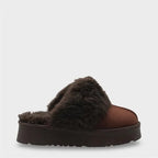 Capone Furry Closed Toe Women Sued Beige Slippers