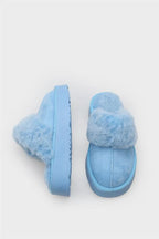 Capone Furry Closed Toe Women Sued Beige Slippers