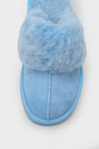 Capone Furry Closed Toe Women Sued Beige Slippers