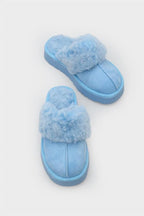 Capone Furry Closed Toe Women Sued Beige Slippers