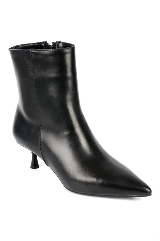 Capone Gabriella Pointed Toe Side Zip Slim Heel Casual Women Sued Brown Ankle Boot