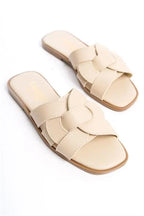 Capone Halsey Women Beige Slide Flat Sandals