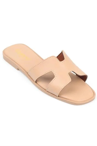 Capone Halsey Women White Slide Flat Sandals