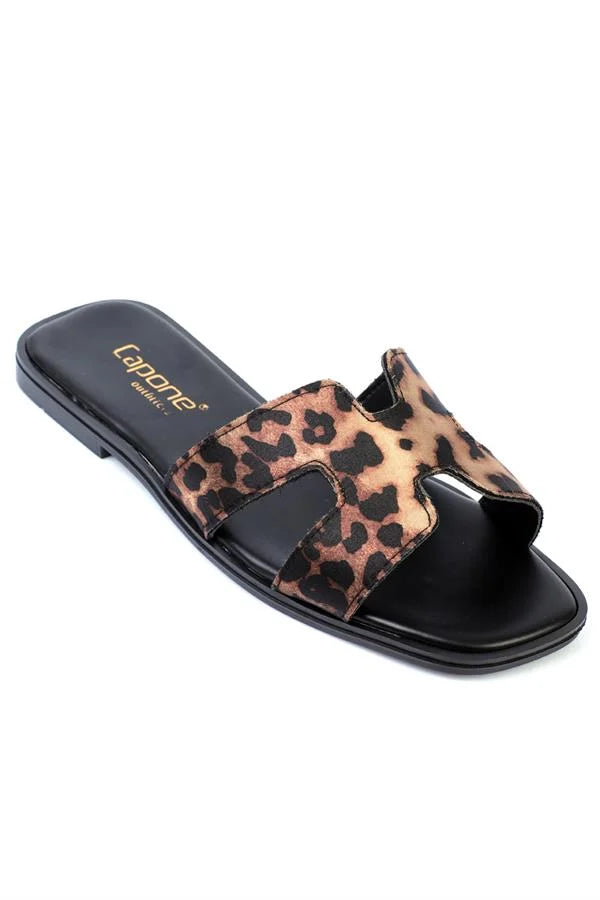 Capone Halsey Women Black Slide Flat Sandals