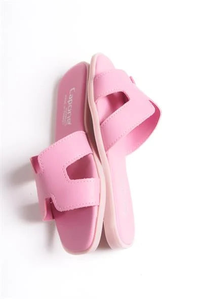 Capone Halsey Women White Slide Flat Sandals